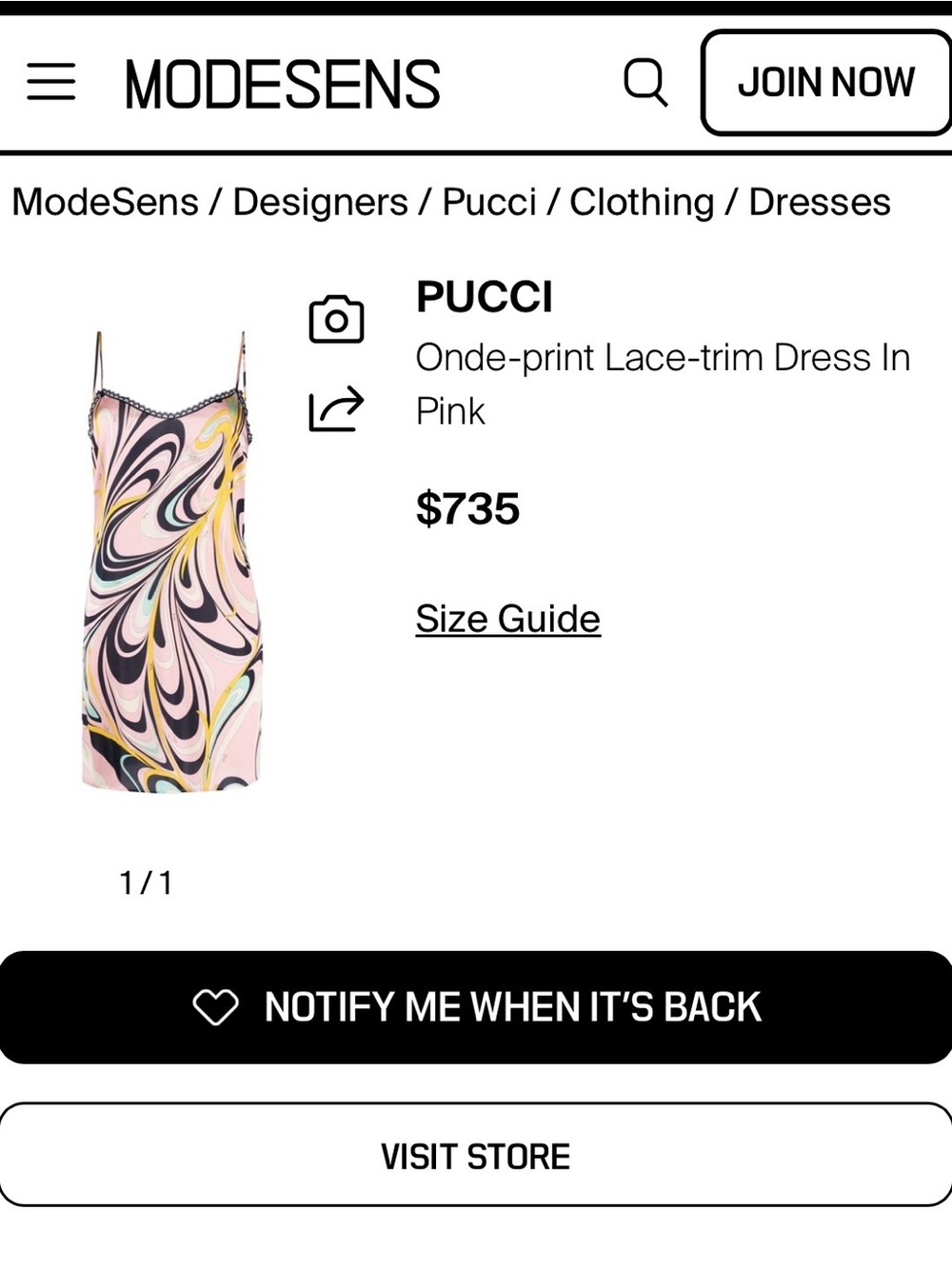 Emilio Pucci Pink, Black & Yellow Swirl Slip Mini Dress size 6 - Picture 2 of 6
